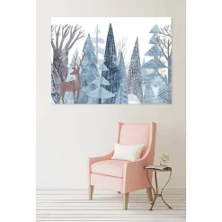 Tableau toile en kit ILLUSTRATION ENNEIGEE 180 x 130 cm - Toile textile sans PVC, Made in France par Scenolia