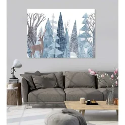 Tableau toile en kit ILLUSTRATION ENNEIGEE 180 x 130 cm - Toile textile sans PVC, Made in France par Scenolia
