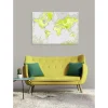 Tableau toile en kit IMAGINA mappemonde 180 x 130 cm - Toile textile sans PVC, Made in France par Scenolia