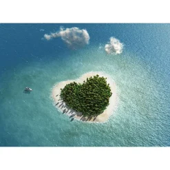 Tableau toile en kit LOVE ISLAND 180 x 130 cm - Toile textile sans PVC, Made in France par Scenolia