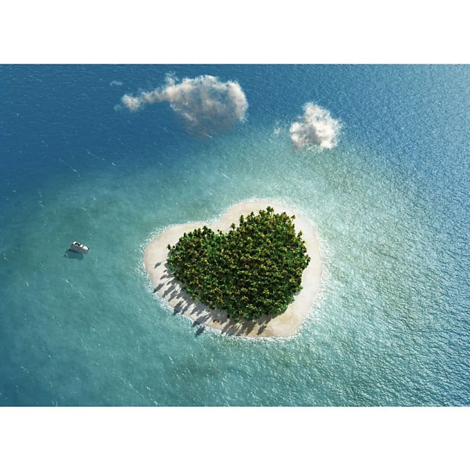 Tableau toile en kit LOVE ISLAND 180 x 130 cm - Toile textile sans PVC, Made in France par Scenolia