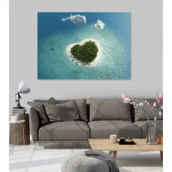 Tableau toile en kit LOVE ISLAND 180 x 130 cm - Toile textile sans PVC, Made in France par Scenolia