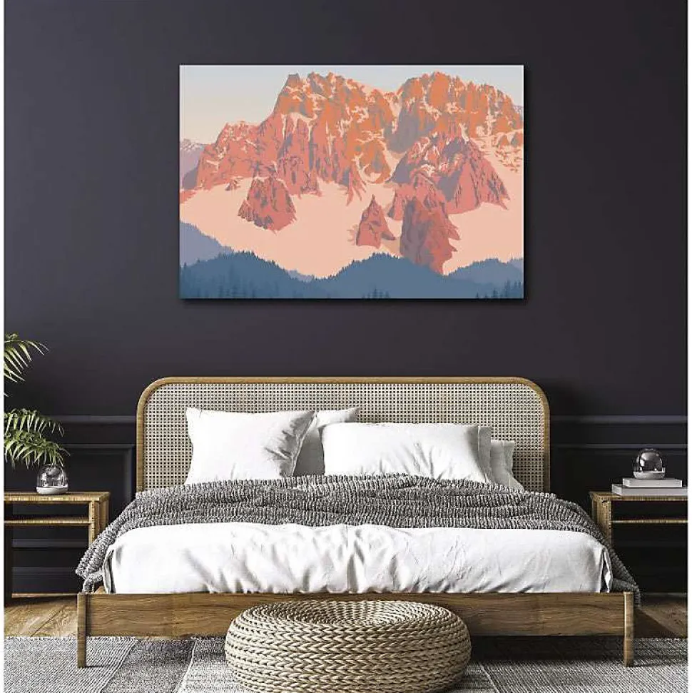 Tableau toile en kit LUMIERES DU MATIN 140 x 95 cm - Toile textile sans PVC, Made in France par Scenolia