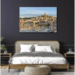 Tableau toile en kit MARSEILLE 140 x 95 cm - Toile textile sans PVC, Made in France par Scenolia