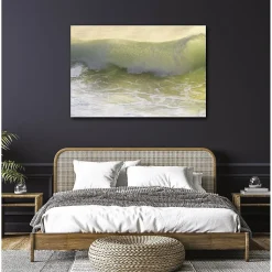Tableau toile en kit MER DE JADE 140 x 95 cm - Toile textile sans PVC, Made in France par Scenolia