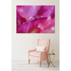 Tableau toile en kit OFFRANDE fleur rose macro 180 x 130 cm - Toile textile sans PVC, Made in France par Scenolia