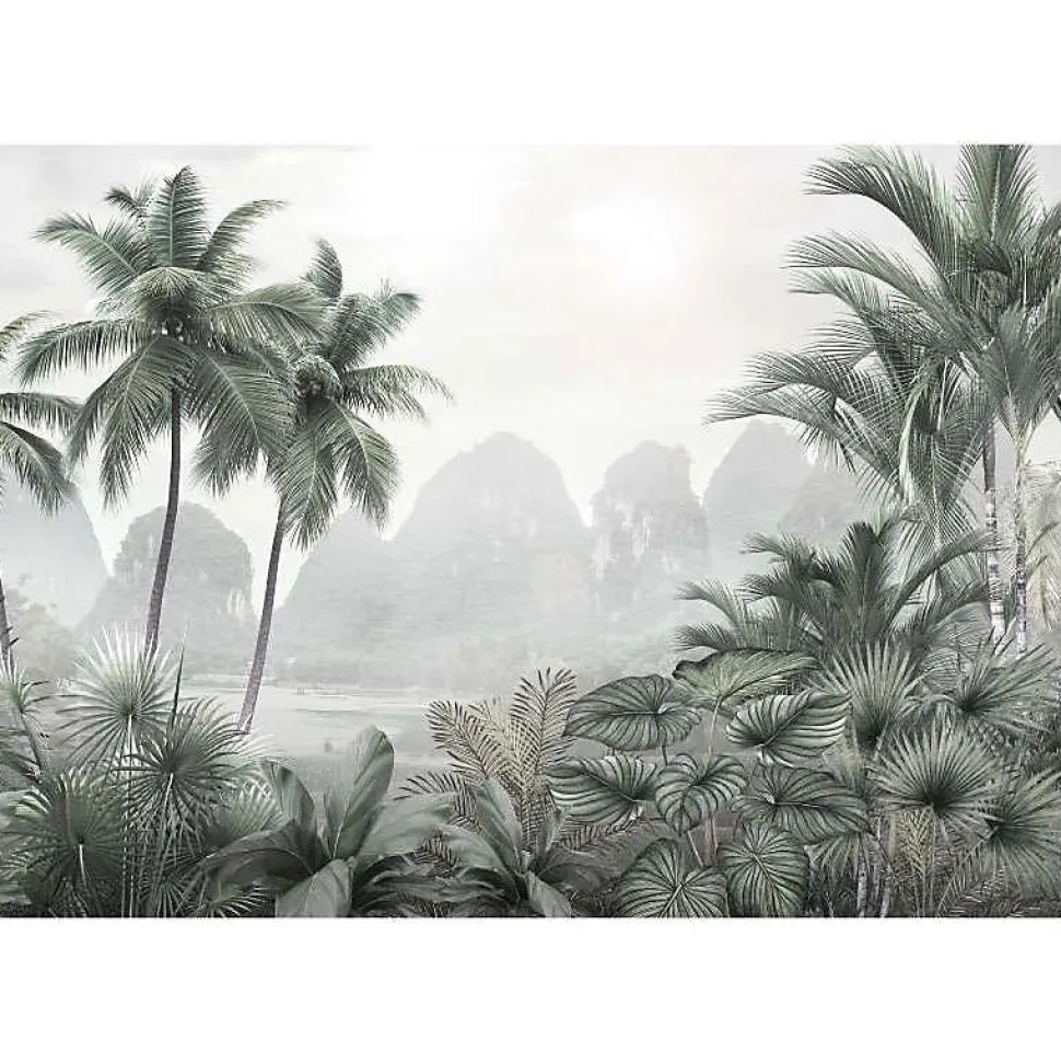Tableau toile en kit PALMIERS TROPICAUX 180 x 130 cm - Toile textile sans PVC, Made in France par Scenolia