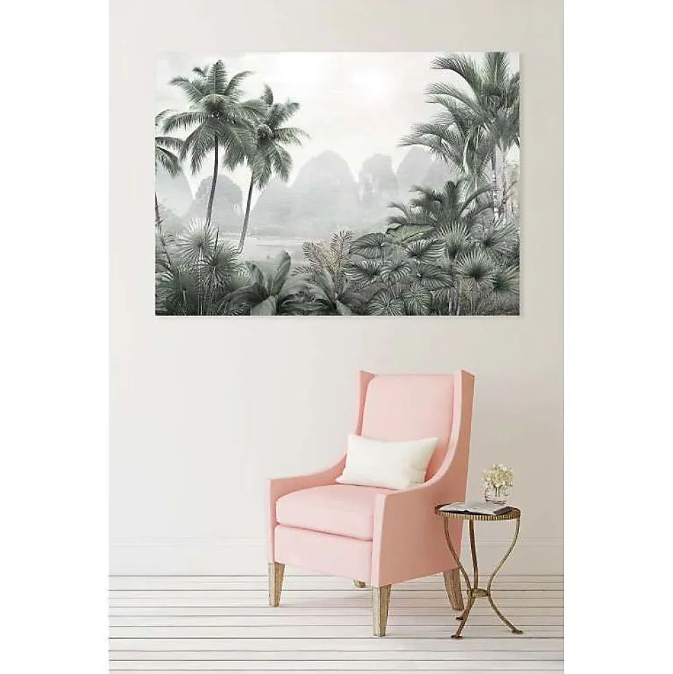 Tableau toile en kit PALMIERS TROPICAUX 180 x 130 cm - Toile textile sans PVC, Made in France par Scenolia