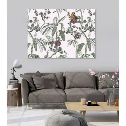 Tableau toile en kit PERROQUETS 180 x 130 cm - Toile textile sans PVC, Made in France par Scenolia