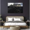 Tableau toile en kit PLAGE DE STOKKSNES 140 x 95 cm - Toile textile sans PVC, Made in France par Scenolia