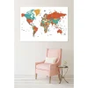 Tableau toile en kit RED MAP 180 x 130 cm - Toile textile sans PVC, Made in France par Scenolia