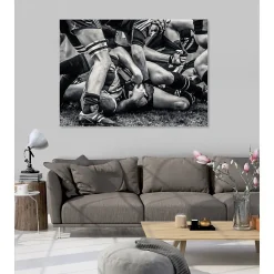 Tableau toile en kit RUGBY 180 x 130 cm - Toile textile sans PVC, Made in France par Scenolia