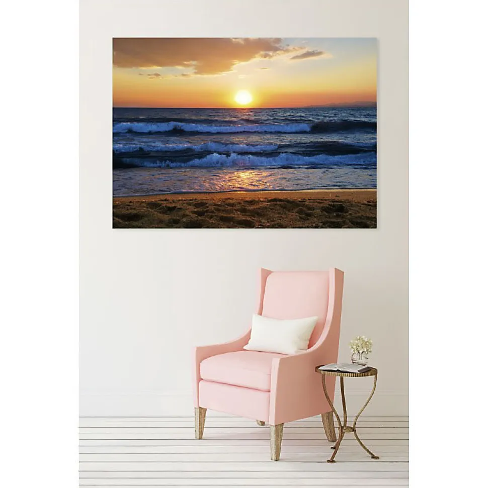 Tableau toile en kit SEA SUNSET 180 x 130 cm - Toile textile sans PVC, Made in France par Scenolia