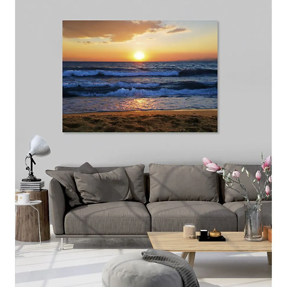 Tableau toile en kit SEA SUNSET 180 x 130 cm - Toile textile sans PVC, Made in France par Scenolia