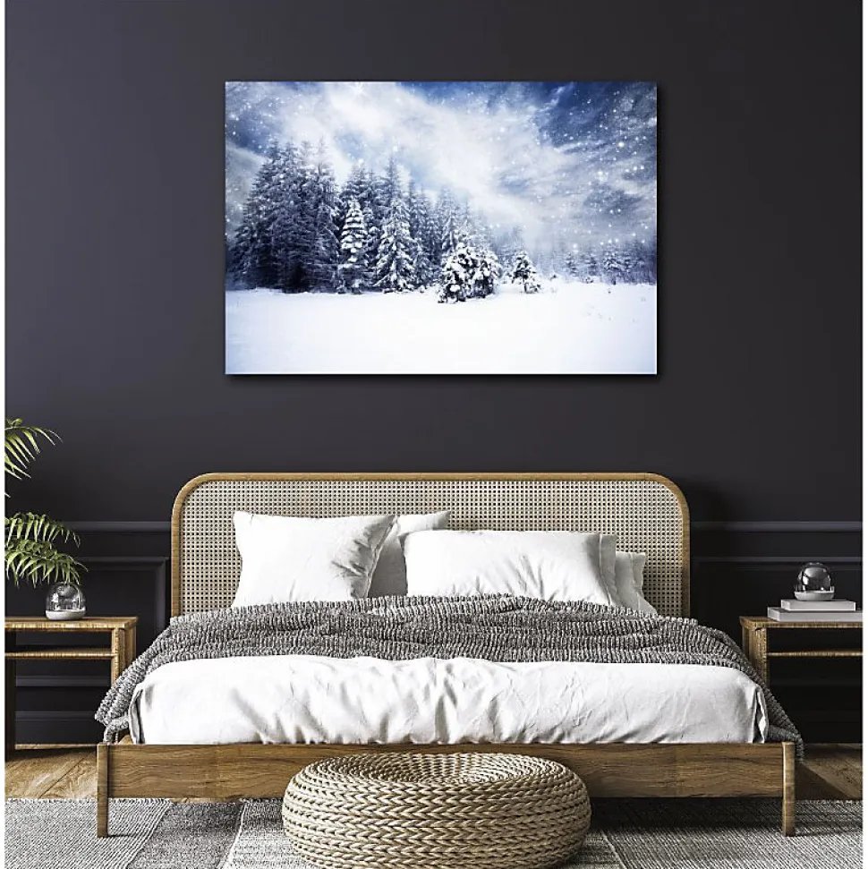 Tableau toile en kit SOUS LA NEIGE 140 x 95 cm - Toile textile sans PVC, Made in France par Scenolia