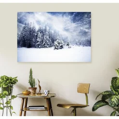 Tableau toile en kit SOUS LA NEIGE 140 x 95 cm - Toile textile sans PVC, Made in France par Scenolia