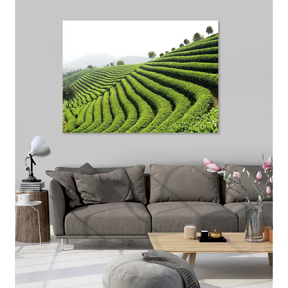 Tableau toile en kit THÉ VERT 180 x 130 cm - Toile textile sans PVC, Made in France par Scenolia
