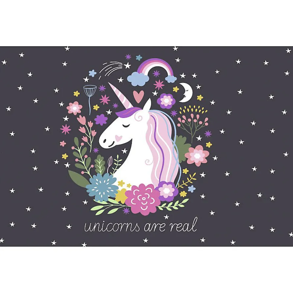 Tableau toile en kit UNICORNS ARE REAL 140 x 95 cm - Toile textile sans PVC, Made in France par Scenolia