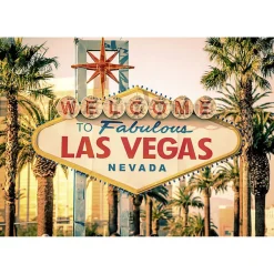 Tableau toile en kit WELCOME TO LAS VEGAS 180 x 130 cm - Toile textile sans PVC, Made in France par Scenolia