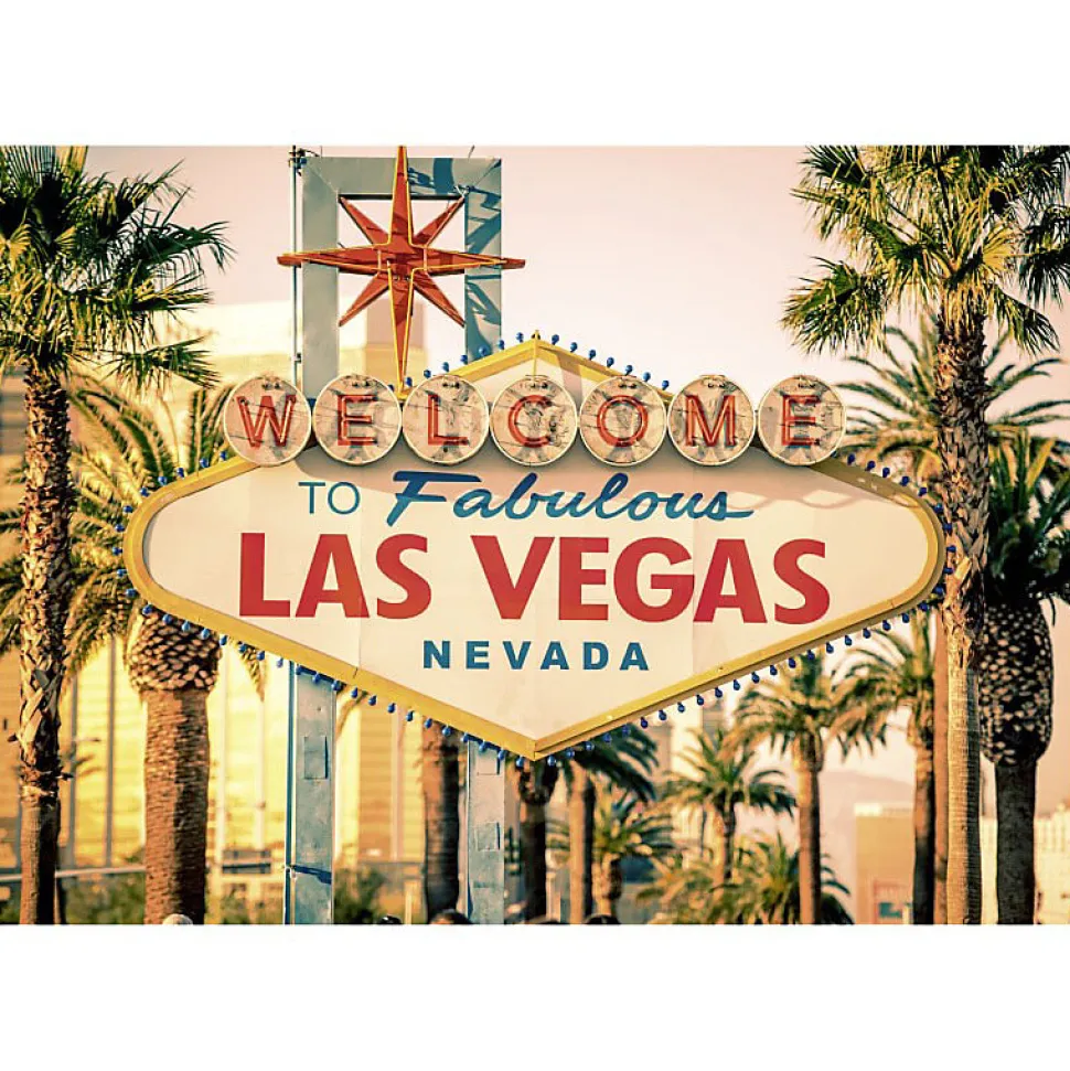 Tableau toile en kit WELCOME TO LAS VEGAS 180 x 130 cm - Toile textile sans PVC, Made in France par Scenolia