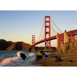Tableau toile XXL en kit Golden Gate 130 x 90 cm - Toile textile sans PVC