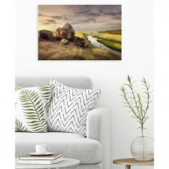 Tableau toile XXL en kit Stone Alone 90 x 60 cm - Toile textile sans PVC