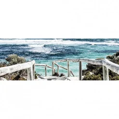 Tableau toile XXL en kit Direction Baignade 90 x 30 cm - Toile textile sans PVC