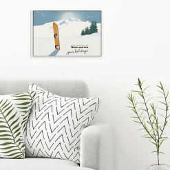 Tableau toile XXL en kit Snow And Sun 60 x 40 cm - Toile textile sans PVC