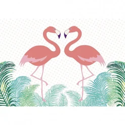 Tableau toile XXL en kit Flamingo In Love 60 x 40 cm - Toile textile sans PVC