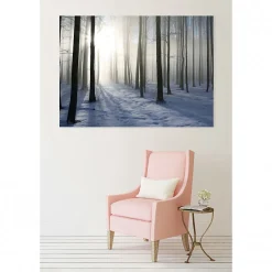Tableau toile XXL en kit Foret D'Hiver 180 x 130 cm - Toile textile sans PVC
