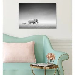 Tableau toile XXL en kit Zèbre Et Éléphant 60 x 40 cm - Toile textile sans PVC