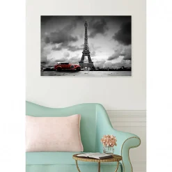 Tableau toile XXL en kit Paris Noir Et Blanc 90 x 60 cm - Toile textile sans PVC