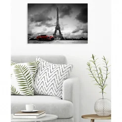 Tableau toile XXL en kit Paris Noir Et Blanc 90 x 60 cm - Toile textile sans PVC