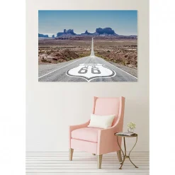 Tableau toile XXL en kit Road 66 180 x 130 cm - Toile textile sans PVC