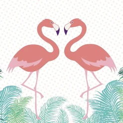 Tableau toile XXL en kit Flamingo In Love 60 x 60 cm - Toile textile sans PVC