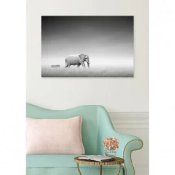 Tableau toile XXL en kit Zèbre Et Éléphant 90 x 60 cm - Toile textile sans PVC