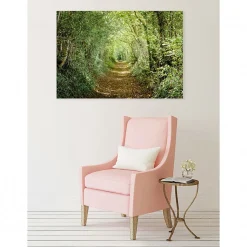Tableau toile XXL en kit Chemin Vert 130 x 90 cm - Toile textile sans PVC