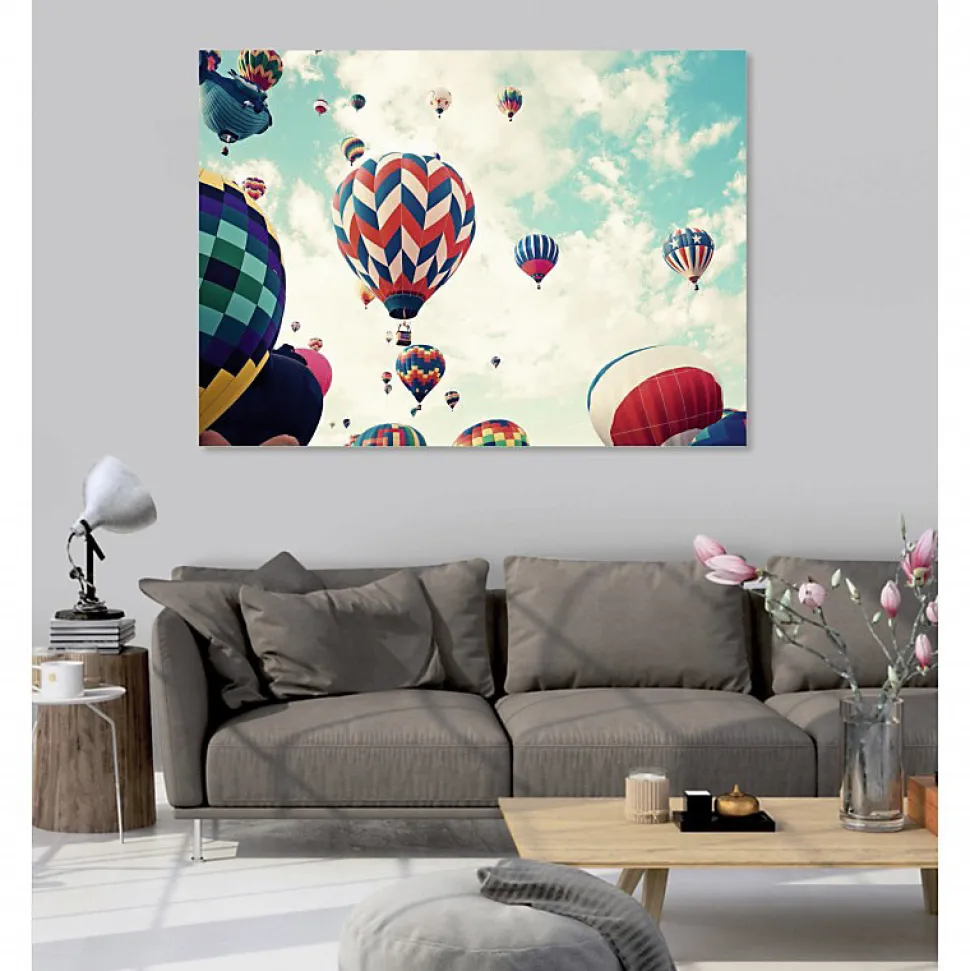 Tableau toile XXL en kit Vol De Montgolfieres 180 x 130 cm - Toile textile sans PVC
