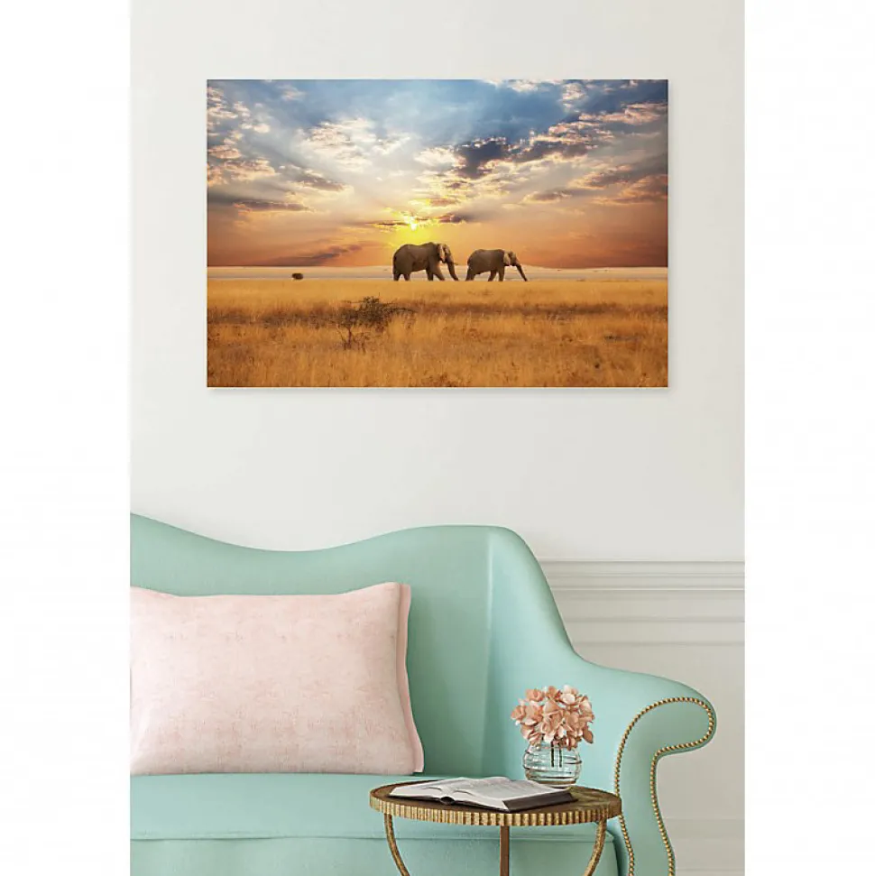 Tableau toile XXL en kit Savane Africaine 90 x 60 cm - Toile textile sans PVC