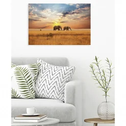 Tableau toile XXL en kit Savane Africaine 90 x 60 cm - Toile textile sans PVC