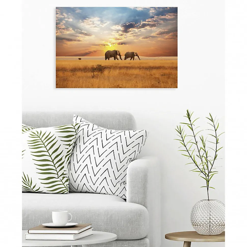 Tableau toile XXL en kit Savane Africaine 90 x 60 cm - Toile textile sans PVC