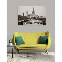 Tableau toile XXL en kit London Bus 130 x 90 cm - Toile textile sans PVC