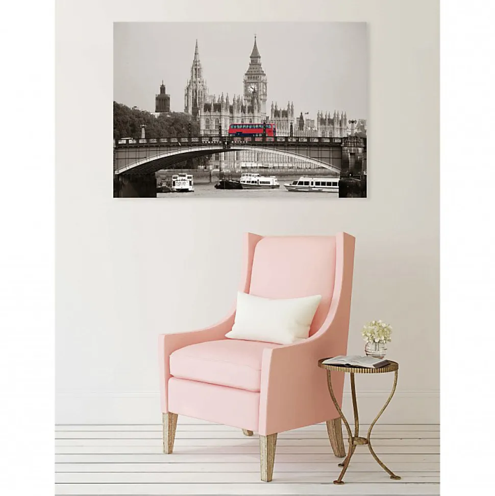 Tableau toile XXL en kit London Bus 130 x 90 cm - Toile textile sans PVC