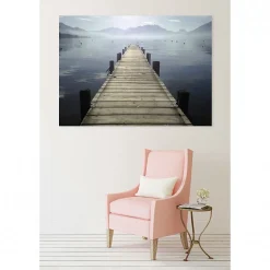 Tableau toile XXL en kit Annecy Dans La Brume 180 x 130 cm - Toile textile sans PVC