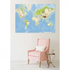 Tableau toile XXL en kit Mappemonde 180 x 130 cm - Toile textile sans PVC