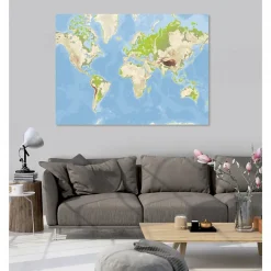 Tableau toile XXL en kit Mappemonde 180 x 130 cm - Toile textile sans PVC
