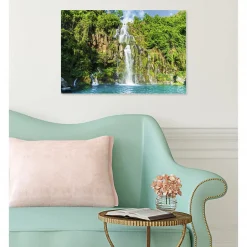 Tableau verre acrylique Bassin Des Aigrettes cascade 60 x 40 cm - Décoration murale photo pour la maison