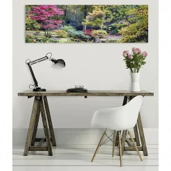 Tableau verre acrylique Petit Pont Zen 130 x 40 cm - Décoration murale photo pour la maison