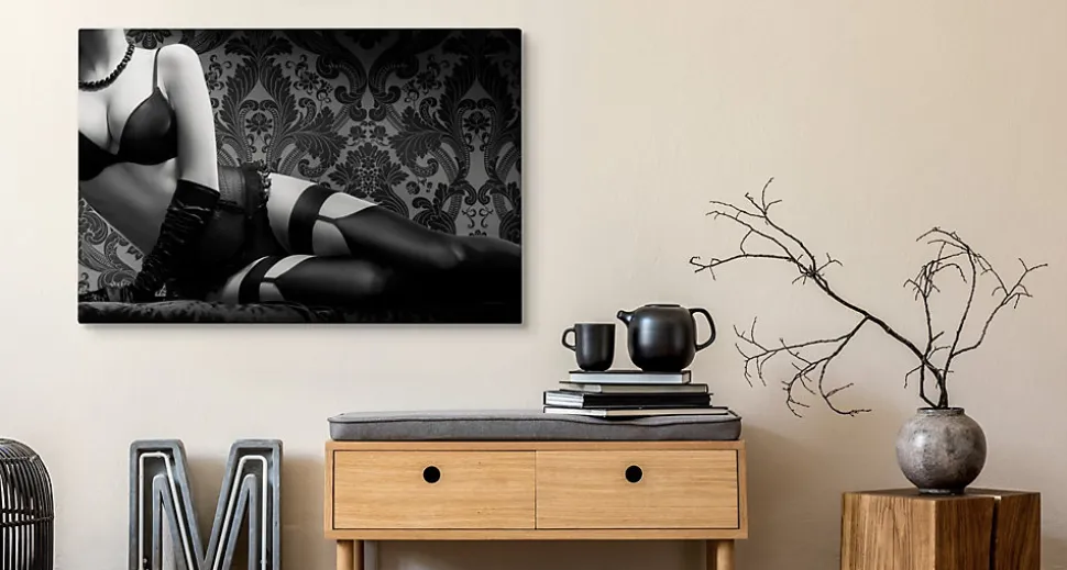 Tableaux FEMME Sensuelle Vintage 3D 90cm x 60cm - Parfait pour décorer votre salon, chambre ou bureau avec un design unique et él