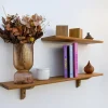 Tablette Bois Teck Huilé Rectangle - Etagère Murale - 18x180x900mm - Etagère de Bureau, Cuisine, Salle de bain, Salon